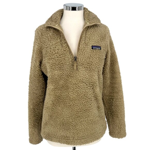 Patagonia Womens Los Gatos Fleece Quarter-Zip Pullover Jacket Tan Size Medium - Picture 1 of 12